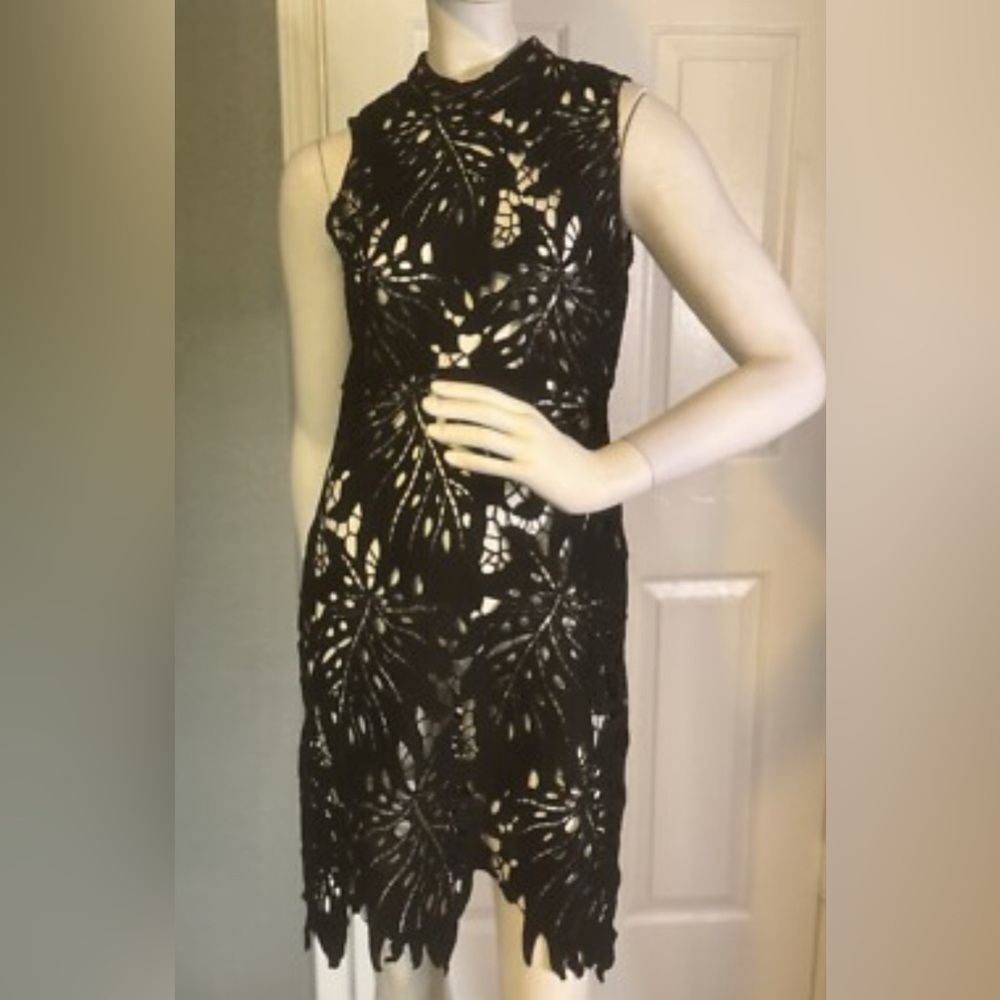 Sugarlips Black Lace Midi Dress Large new
